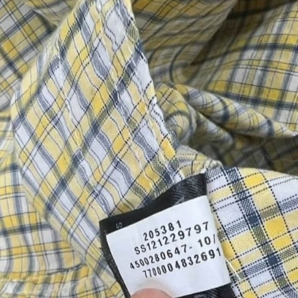 Under Armour Plaid Short Sleeve Button Up Shirt XXL Yellow Green Men's Casual - Picture 4 of 11